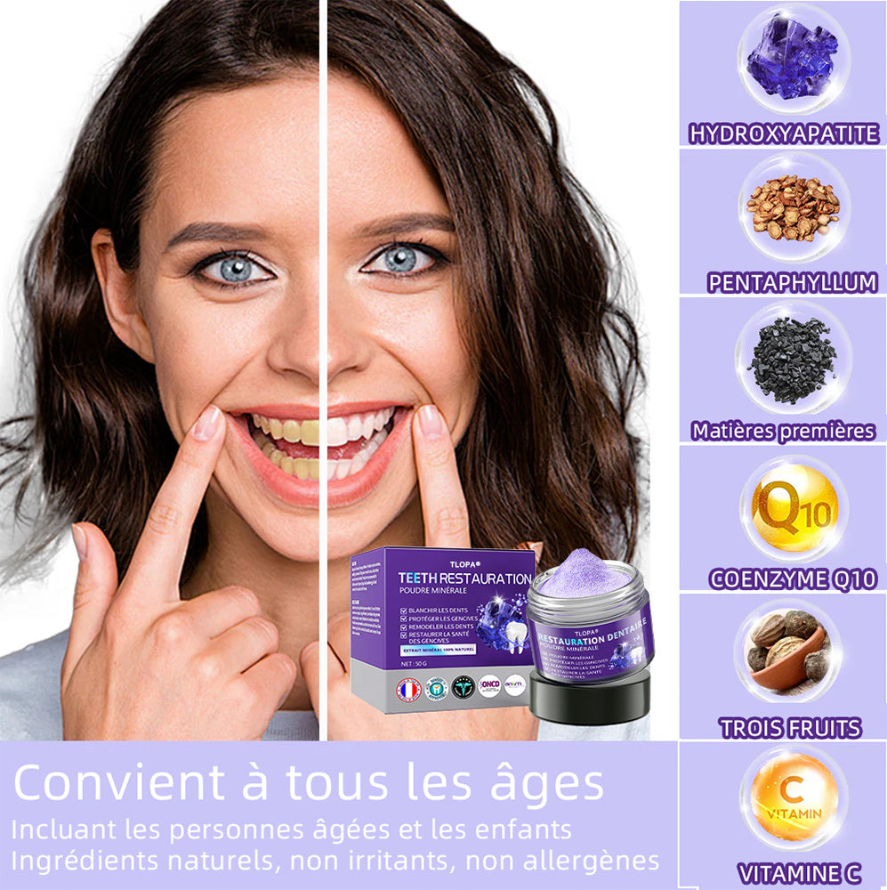 TLOPA  30% de réduction supplémentaire 𝐓𝐞𝐞𝐭𝐡 𝐑𝐞𝐬𝐭𝐨𝐫𝐚𝐭𝐢𝐨𝐧 𝐏𝐨𝐮𝐝𝐫𝐞 𝐌𝐢𝐧é𝐫𝐚𝐥𝐞👨‍⚕️(𝐑𝐞𝐜𝐨𝐦𝐦𝐚𝐧𝐝é 𝐩𝐚𝐫 𝐀𝐬𝐬𝐨𝐜𝐢𝐚𝐭𝐢𝐨𝐧 𝐃𝐞𝐧𝐭𝐚𝐢𝐫𝐞 𝐅𝐫𝐚𝐧ç𝐚𝐢𝐬𝐞)👨‍⚕️