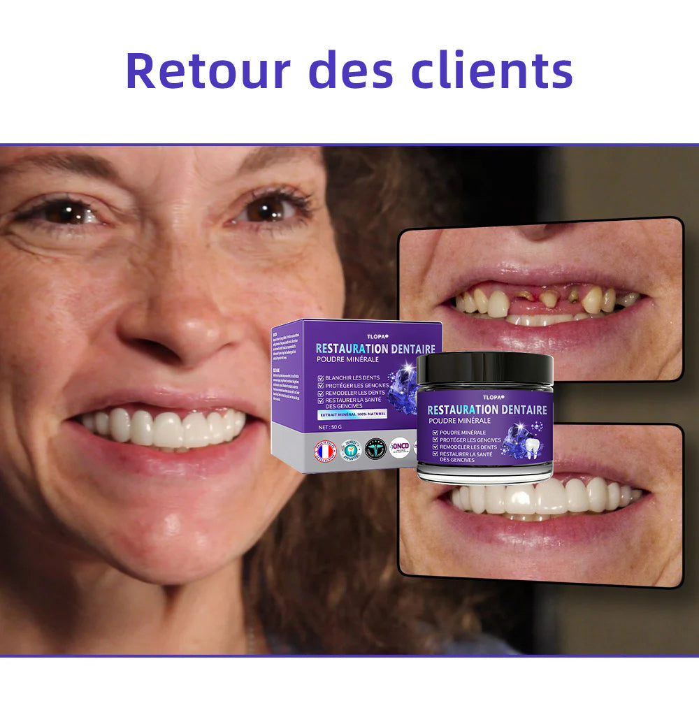 TLOPA  30% de réduction supplémentaire 𝐓𝐞𝐞𝐭𝐡 𝐑𝐞𝐬𝐭𝐨𝐫𝐚𝐭𝐢𝐨𝐧 𝐏𝐨𝐮𝐝𝐫𝐞 𝐌𝐢𝐧é𝐫𝐚𝐥𝐞👨‍⚕️(𝐑𝐞𝐜𝐨𝐦𝐦𝐚𝐧𝐝é 𝐩𝐚𝐫 𝐀𝐬𝐬𝐨𝐜𝐢𝐚𝐭𝐢𝐨𝐧 𝐃𝐞𝐧𝐭𝐚𝐢𝐫𝐞 𝐅𝐫𝐚𝐧ç𝐚𝐢𝐬𝐞)👨‍⚕️
